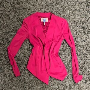 BCBGeneration Pink Tailored Blazer XS | Fuchsia Open Front Statement Jacket